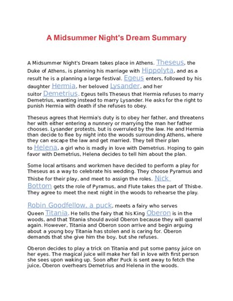 a midnight summer's dream sparknotes|midsummer night's dream summary pdf.